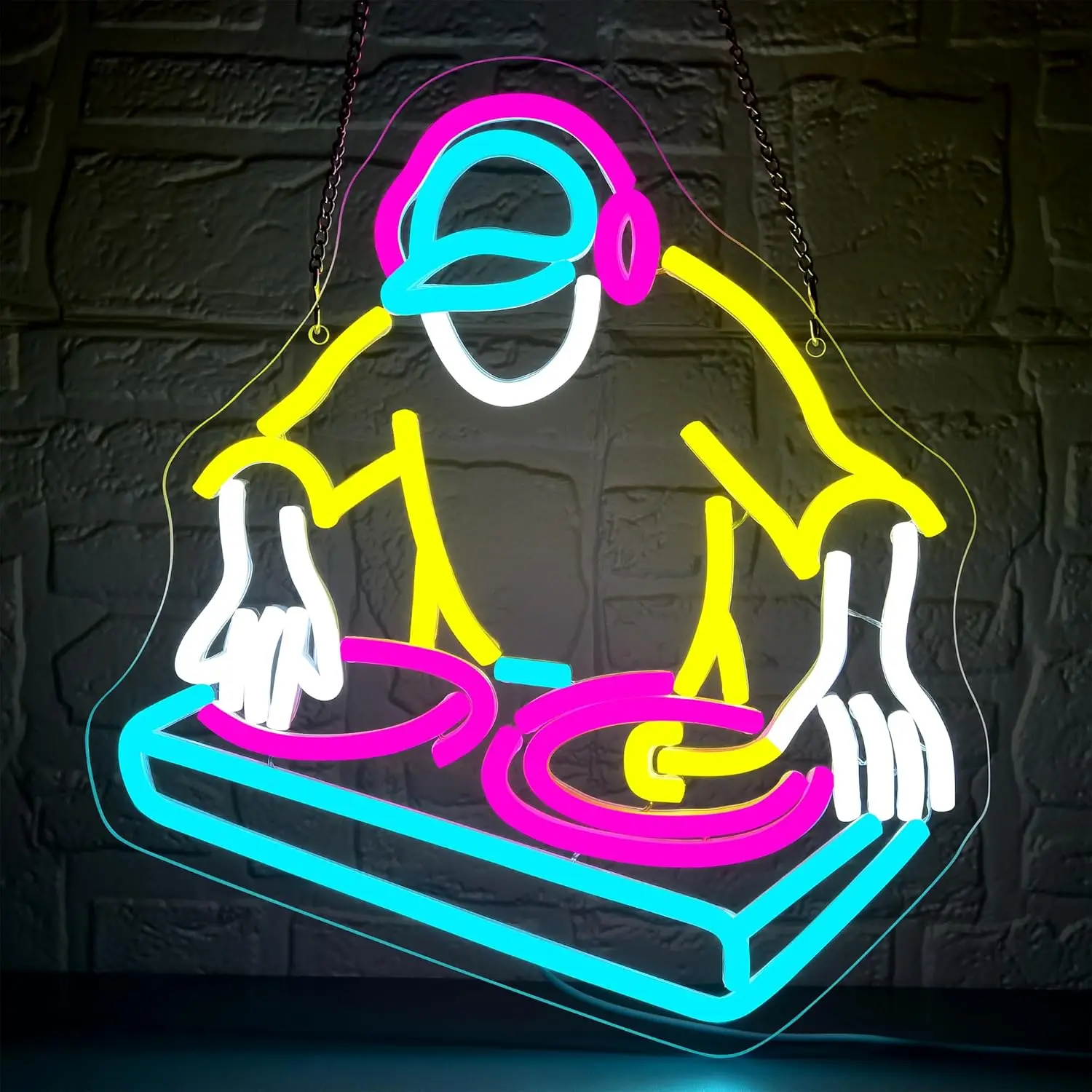 DJ Player Neon Sign USB Dimmable LED Neon Light for Man Cave Music Room Studio Stage Dancing Hall Bar Bedroom Party Decor Gift