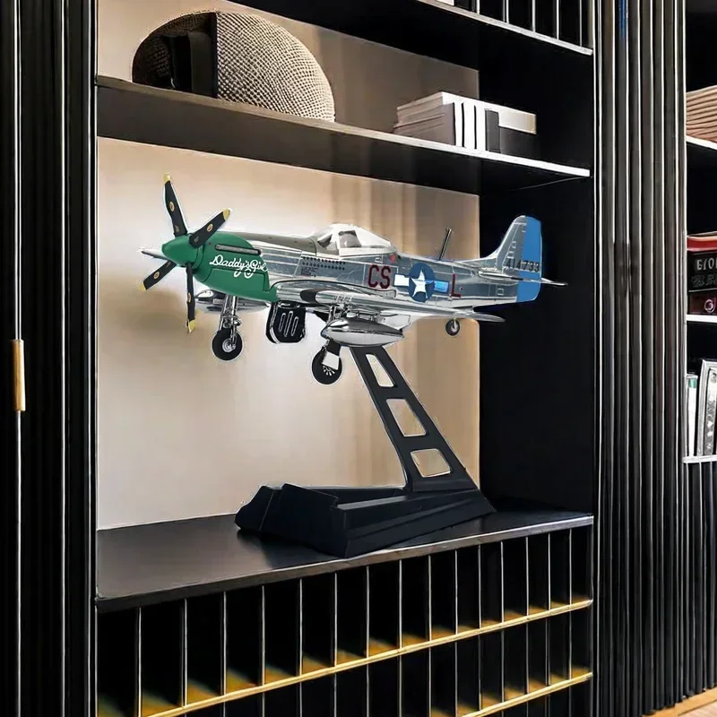 2024 Home Decor  Hot Sale Diecast 1:72 US P51 Mustang FighterFighter Alloy Aircraft Model Collection Souvenir Display Ornaments