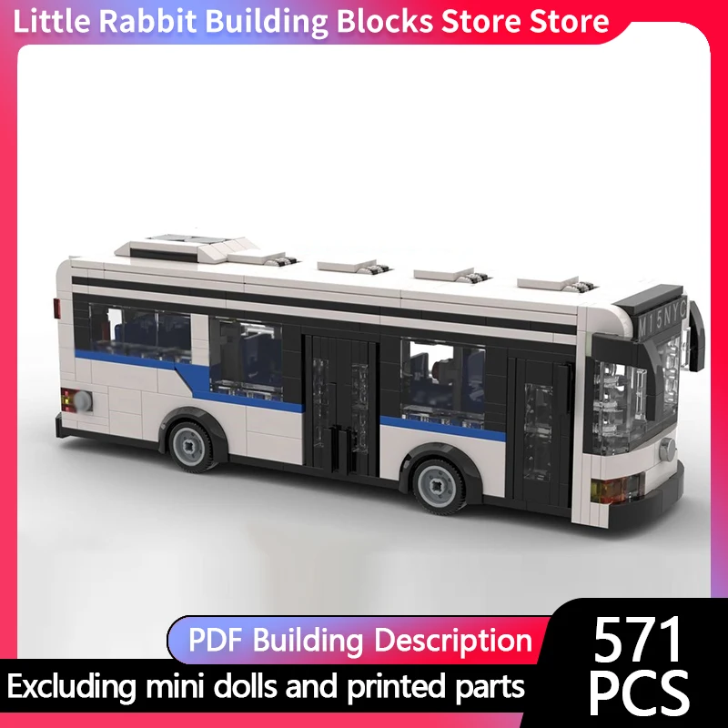 City Car Model MOC Building Bricks Public Transport Service Bus Modular Technology Children Holiday Gifts Assemble Toys Suit