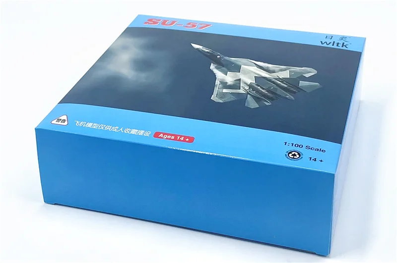 Wltk Russia Air Force Sukhoi Su-57 Felon Stealth Multirole Fighter Snow Camouflage  1/100 Diecast Airplane Aircraft Jet Model