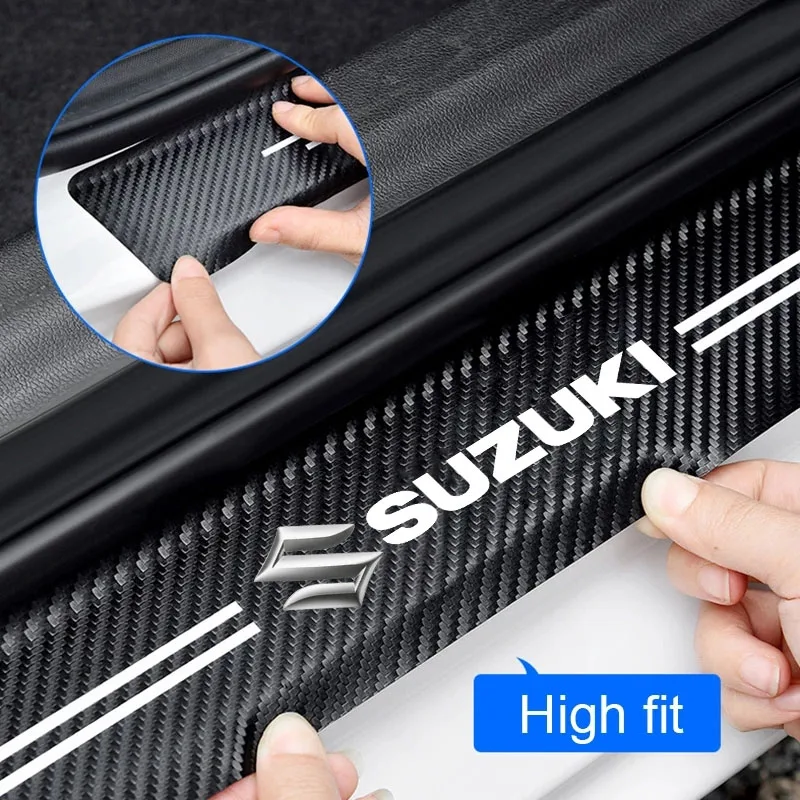 Carbon Fiber Car Trunk Bumper Protective Sticker for Suzuki Grand Vitara ALTO Ciaz IGNIS Jimny Samurai Accessorie Anti Scratch