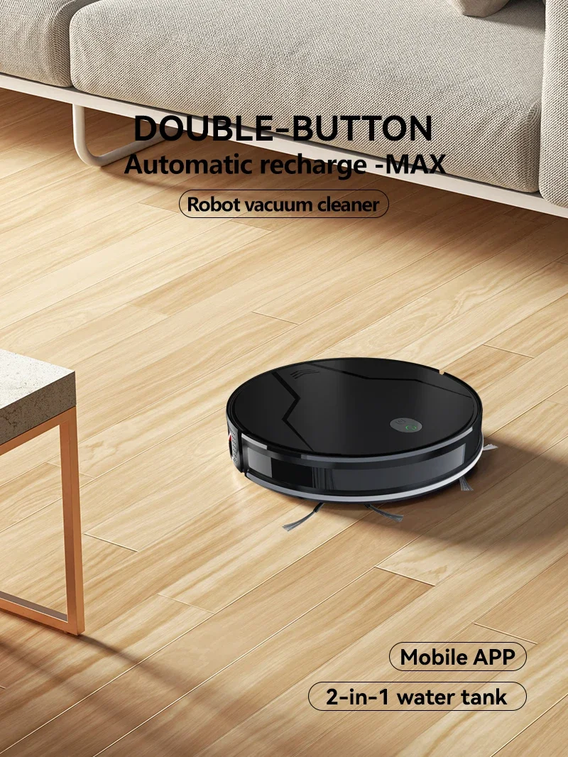 Tuya For Carpet & Hard Floor Household Robot 3500PA Charging Base WiFi Connected Robotic Vacuum Cleaner