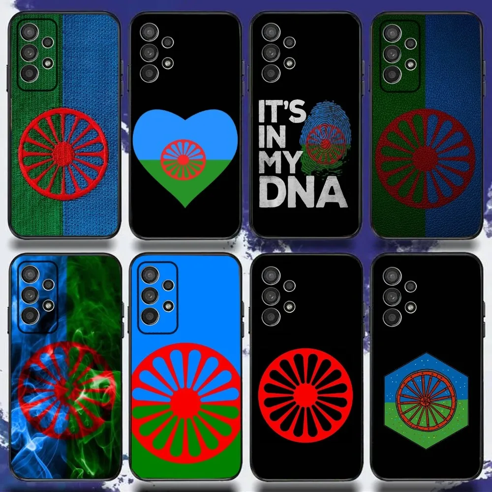 Gypsy Romani Roma Flag Phone Case For Samsung S24,S21,S22,S23,S30,Ultra,S20,Plus,Fe,Lite,Note,10,9,5G Black Soft Cover