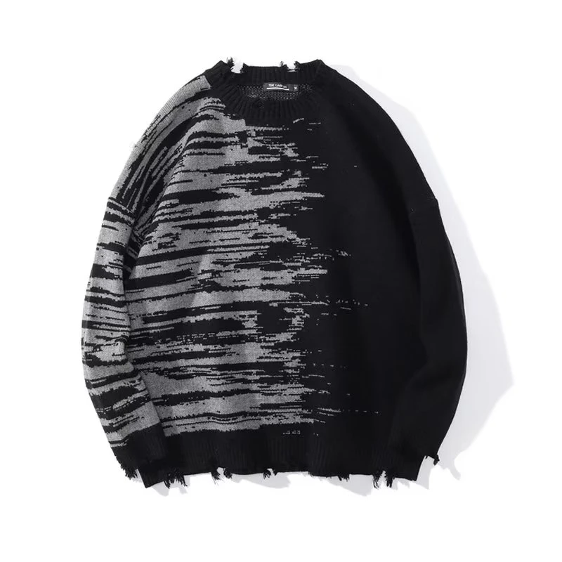 

Loose Fit Men's Knitwear round Ne Sweater Large Size 250 Pou Hong Kong Sle Trendy Lazy Faion INS Winter Long Sve