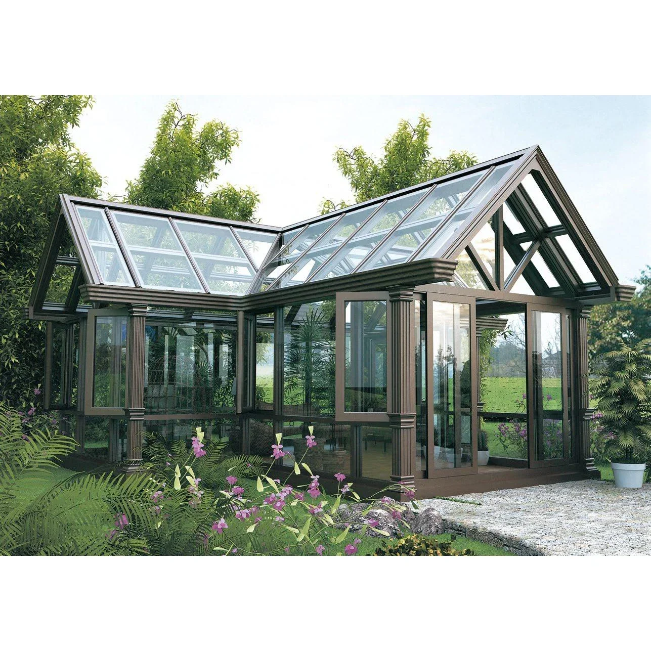-Heat Insulation Windproof Modern design aluminum sliding glass window and doors glasshouse energy efficient window glasshouse