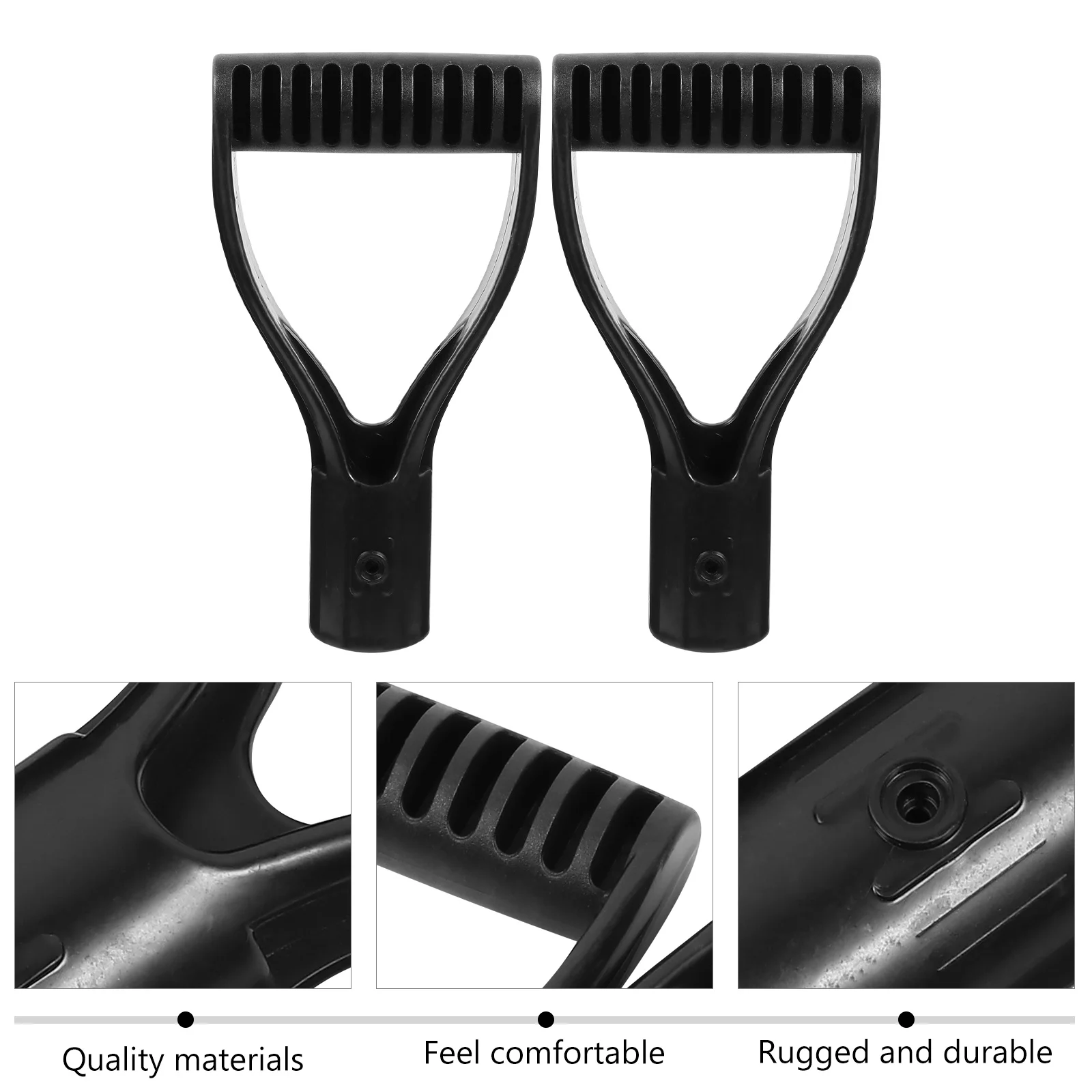 

2Pcs Iron Shovel Fork Handle Replacement D Shaped Plastic Grip for Snow Shovel Digging Raking Tools Garden Accessories