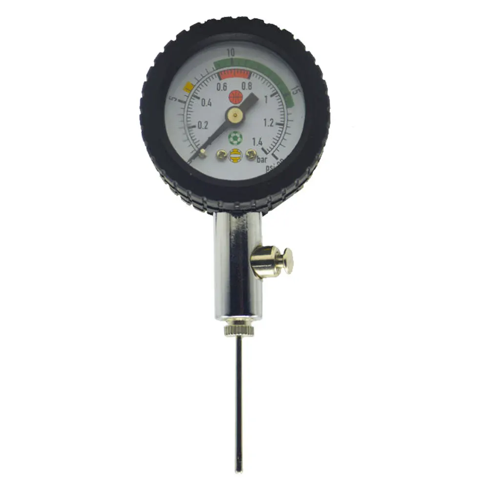 Professional Portable Pressure Gauge with Inflation Needles & Air Valve Air Pressure Meter Stainless Steel for Basketball Soccer