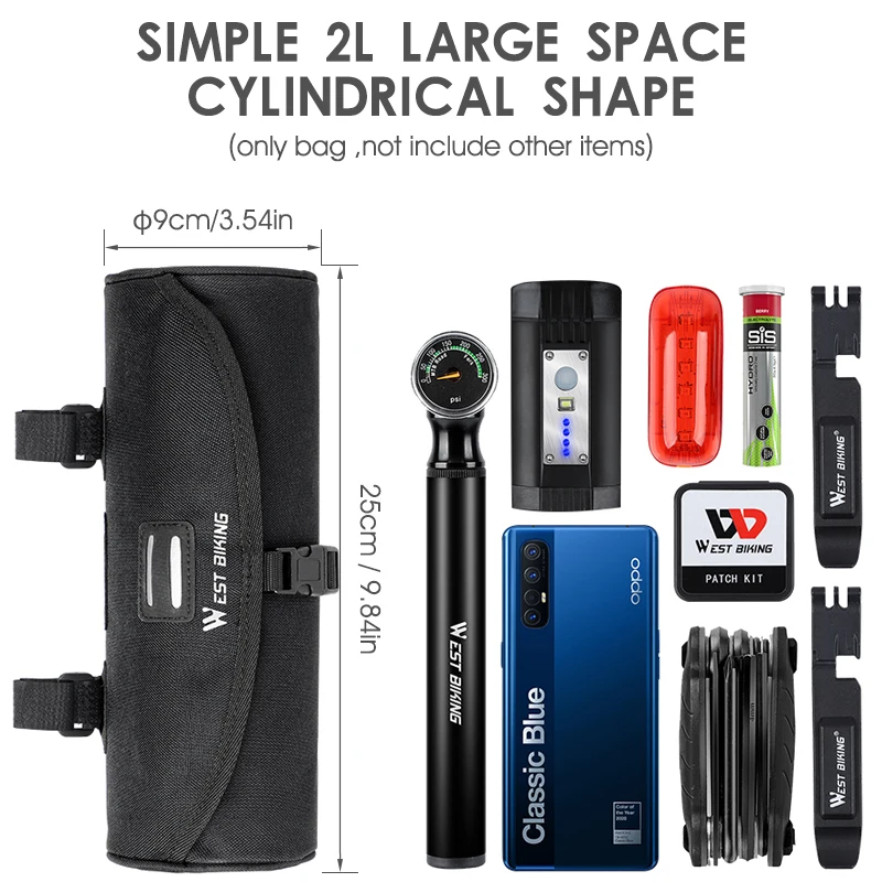 Bicycle Bag Portable Cycling Front Bag MTB Road Handlebar Pannier Multi-purpose Large Capacity Cylindrical Handlebar Bag