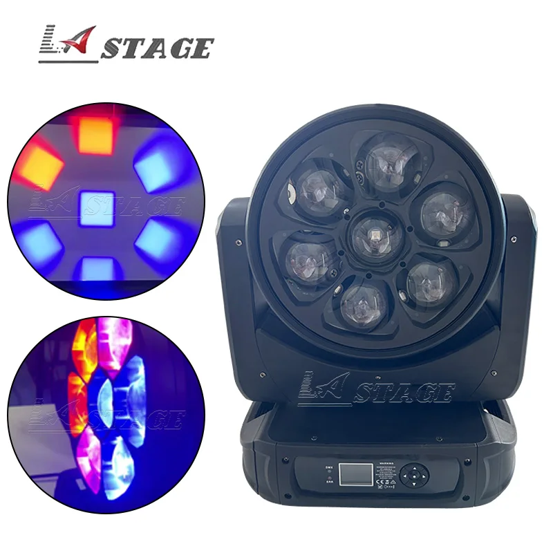 

7x60W RGBW LED Big Eye beam wash stage light DMX Dj Equipment Disco Nightclub Pixel LED Wash Zoom mobile head