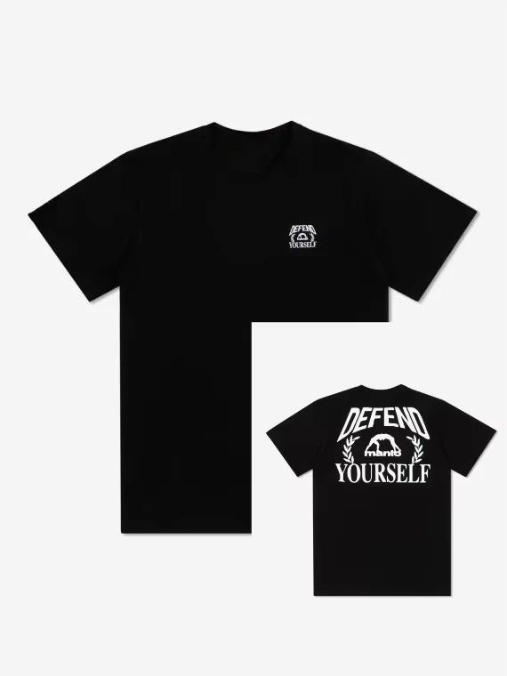 2025 Мужская футболка, женская футболка с принтом MANTO DEFEND, повседневная модная футболка из чистого хлопка с короткими рукавами, уличная спортивная одежда