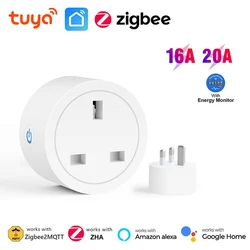 Inteligentna wtyczka Zigbee 20A 16A inteligentne gniazdo z zegarem monitorującym moc Tuya inteligentne życie kontrola aplikacji działa z Alexa Google Home