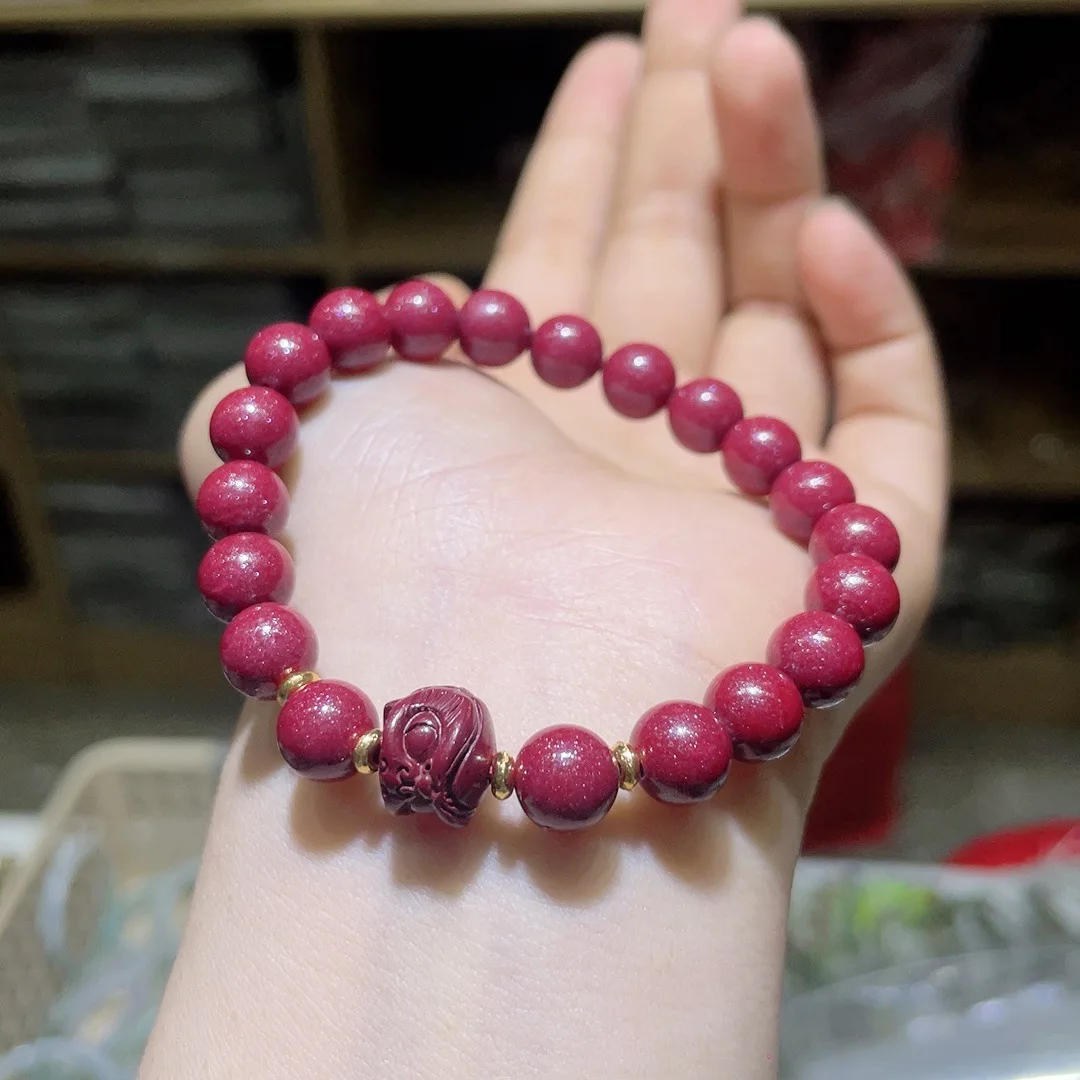 

Medium content cinnabar purple gold sand with lion dance bracelet, simple and exquisite fashion versatile bracelet, the same for