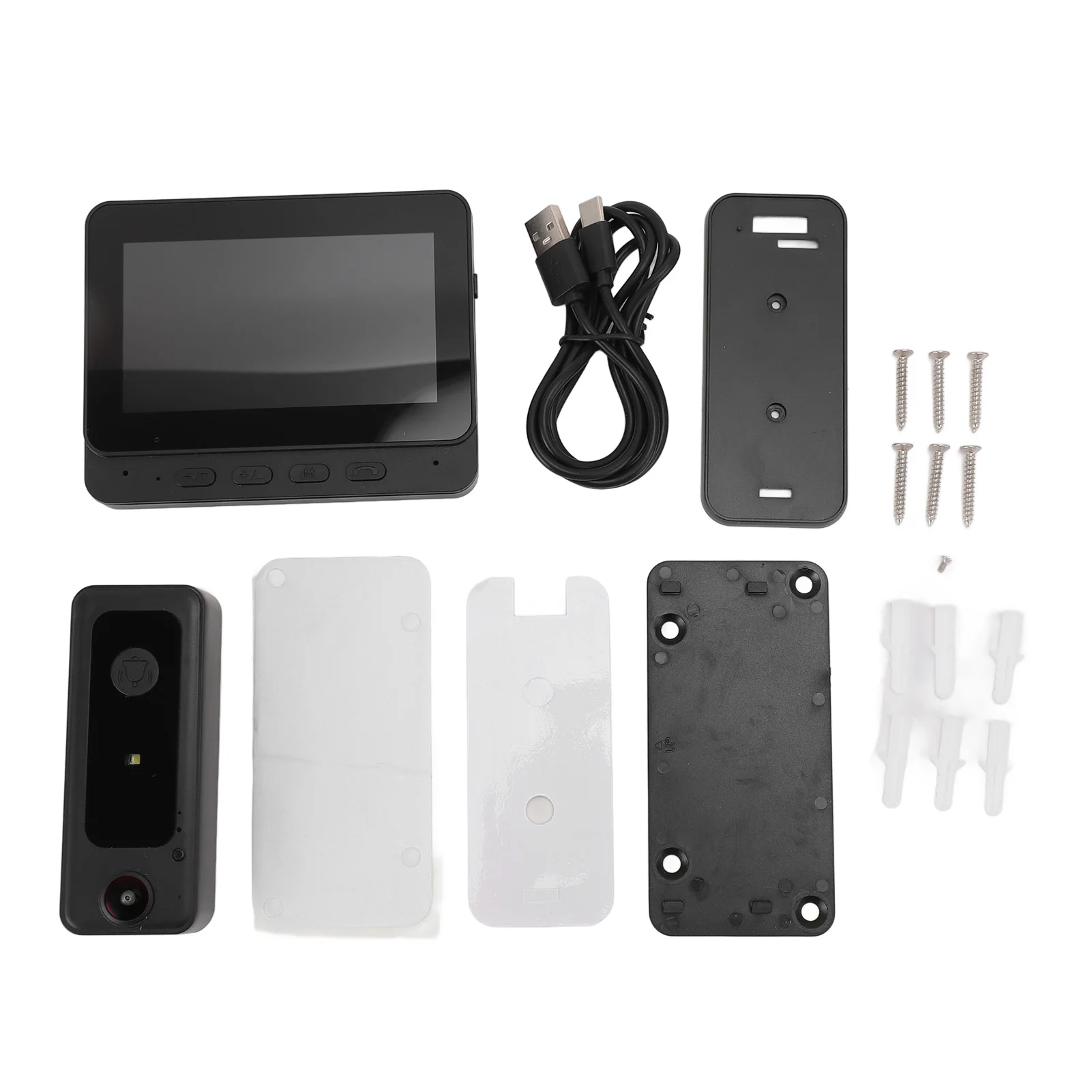 Smart Doorbell Smart Wireless Video Doorbell 4.3 Inch Screen 170° Wide Angle 2 Way Intercom Auto Recording Security Doorbell