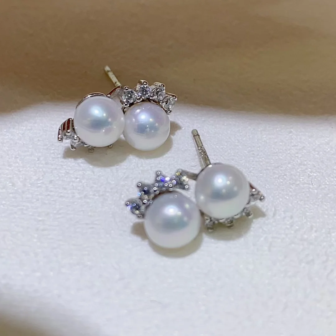 

Certificated 925 Silver Natural Akoya Pearl Earrings 2025 Ins Fashion Trendy Freshwater Big Pearl Ear Hoop Huggie Buckle Jewelry