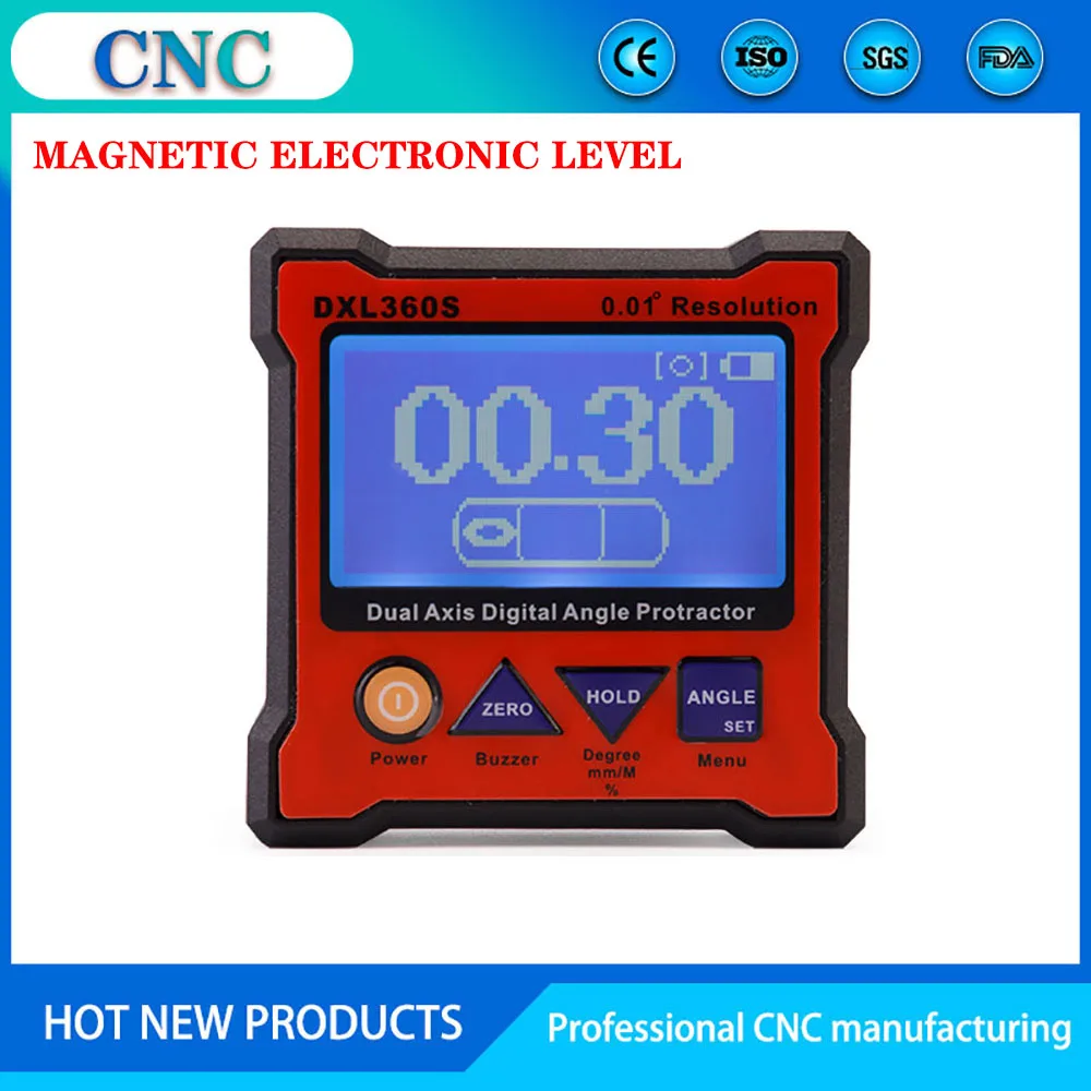 Electronic level with magnetic goniometer angle ruler box high-precision dual-axis digital display inclinometer DXL360S