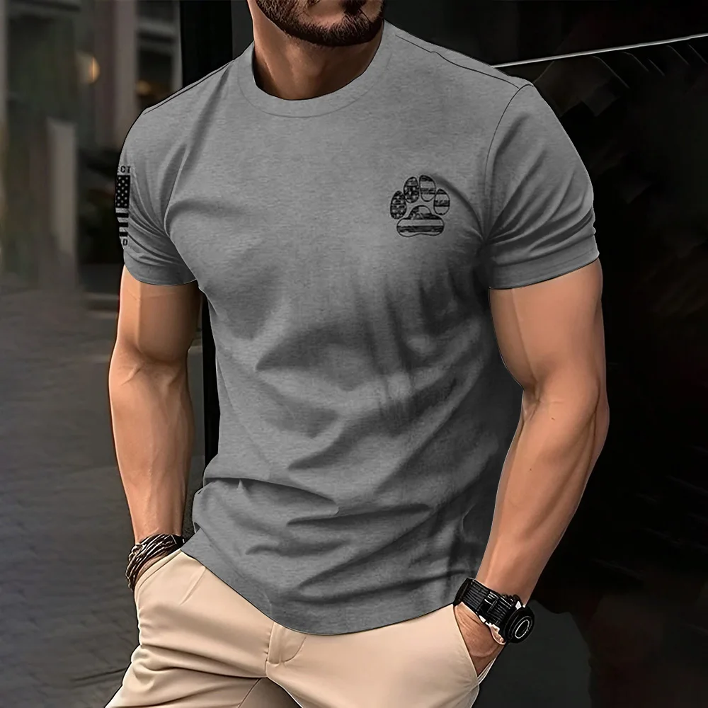 Vintage Americana Men's T-Shirts Clothing Casual Crew Neck Short Sleeve Top Outdoor Simple Daily Menswear Breathable Sports Tee image 2