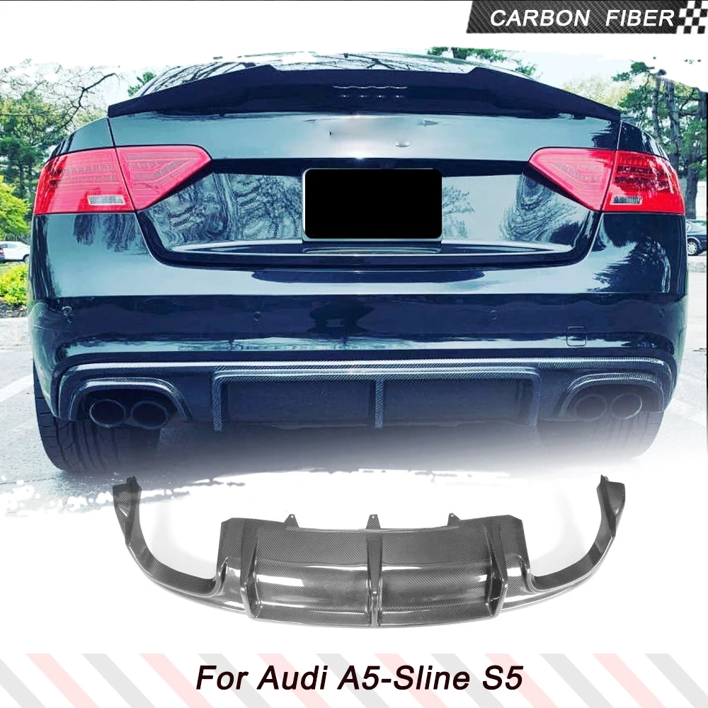 

Car Rear Diffuser for Audi A5-Sline S5 B8.5 2012-2016 Real Carbon Fiber Car Rear Diffuser Protector Racing Body Kits No A5 Base