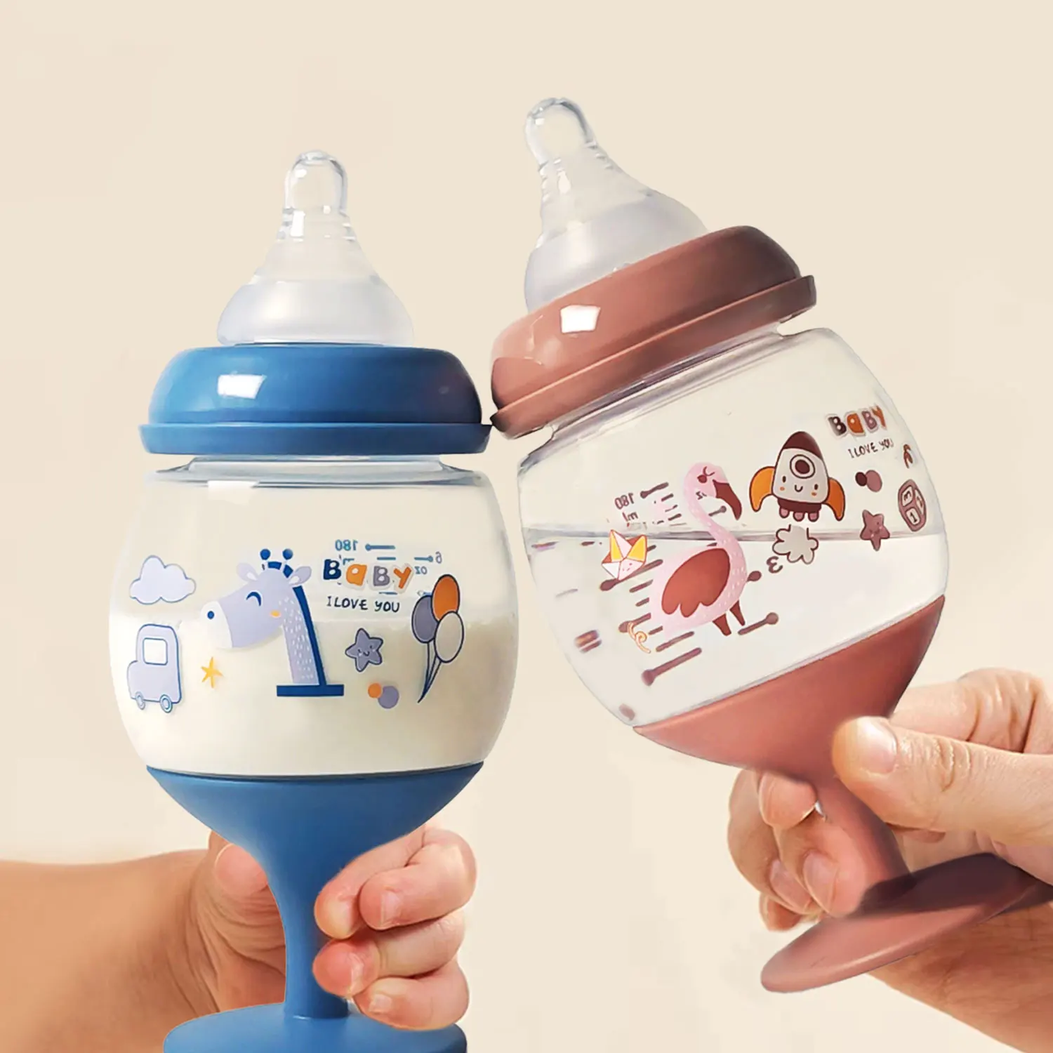 1PC180ml goblet baby bottle, photography accessories, baby drinking water, household cup, direct drinking juice, gift