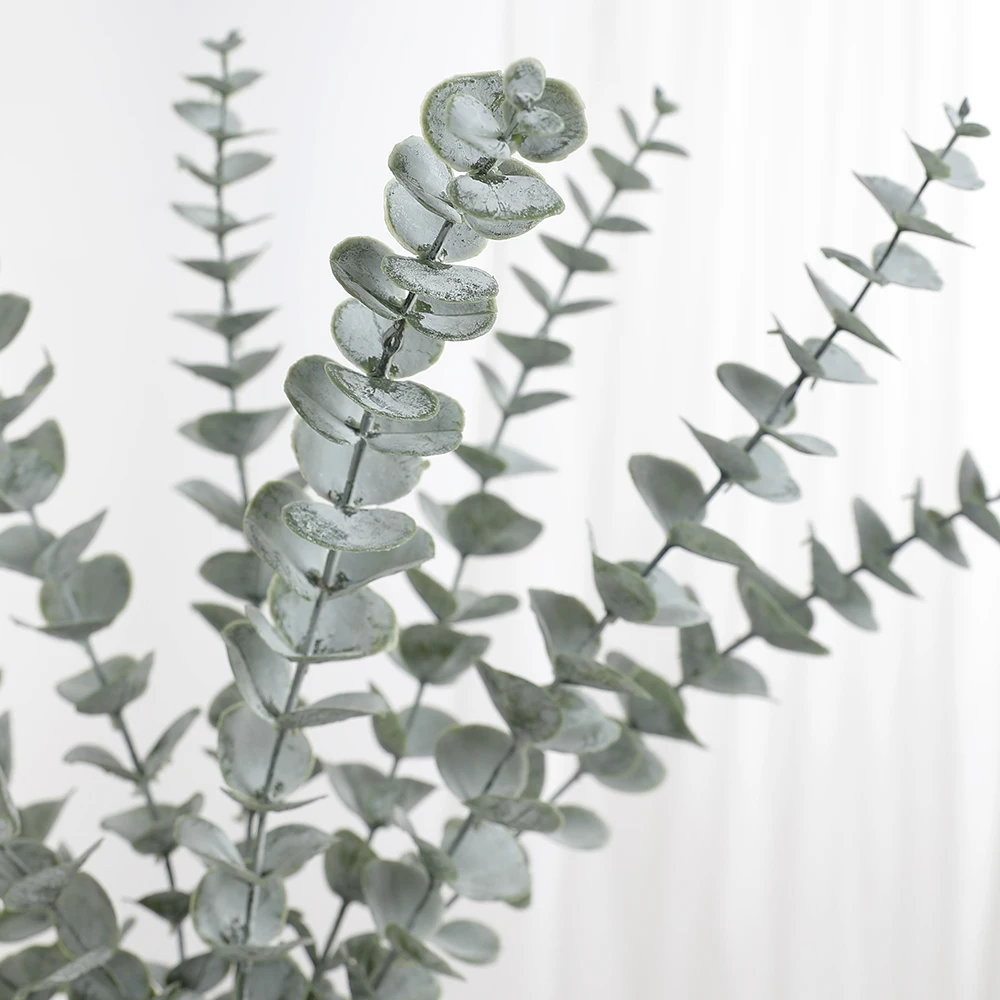 نباتات اصطناعية أوراق الأوكالبتوس فروع أوراق خضراء الزهور إكليل باقة محور ديكورات زفاف للمنزل زهرية حلية #3