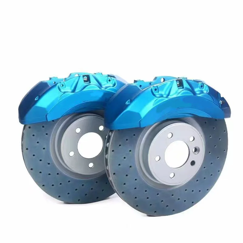 

blue Big Brake Caliper Kit Auto Brake System 6 pots 19 inch Wheels Brake Pads For Land Rover 5.0 For Discovery IRANGE ROVER