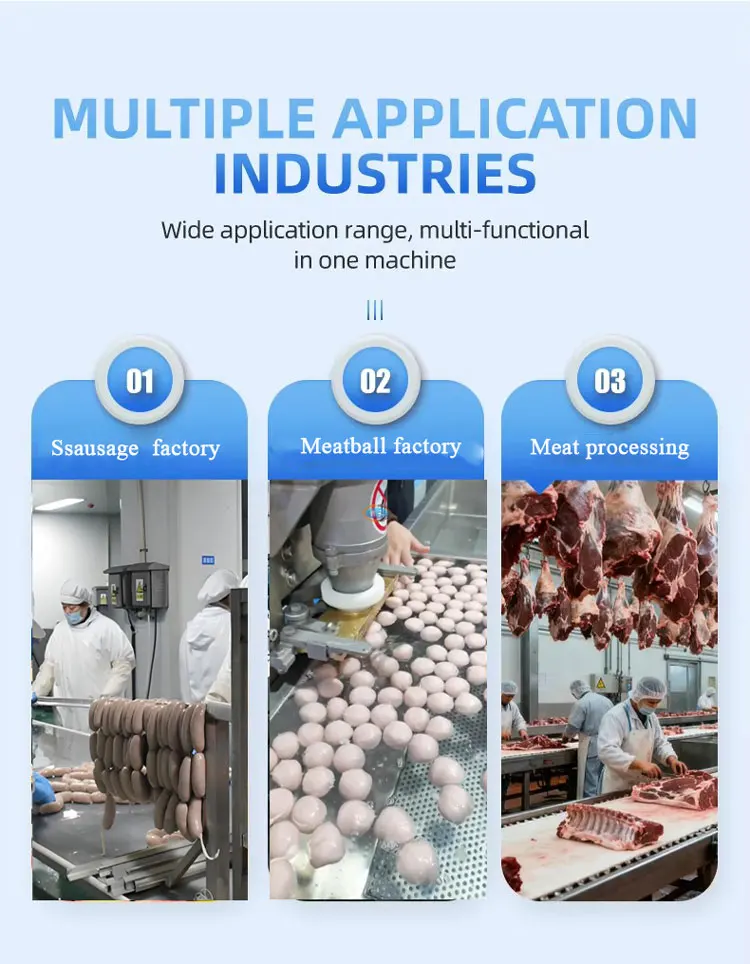 Commercial Automatic Meatball Grinder Sausage Machine 304 Stainless Steel Motor Bearing Frozen/Fresh Meat Chicken Mincer