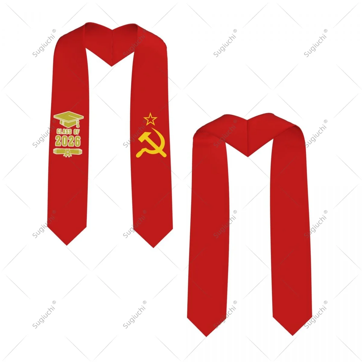 

CCCP USSR Soviet Union Flag Class Of 2026 Graduation Stole Sash Scarf For International Students Proud Ceremony Adult Unisex