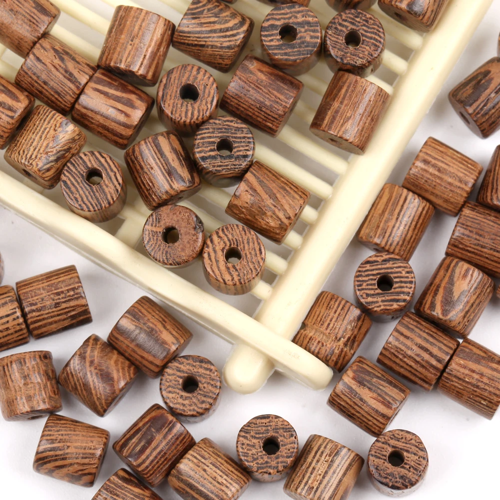 6mm Natural Ebony Chicken Wing Wood Beads Bucket Shape Charms Spacer Beads For Jewelry Making Diy Buddhist Bracelets Accessories