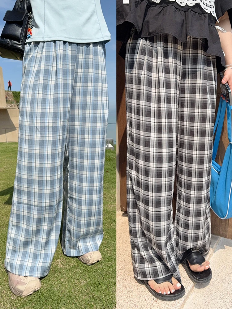 

Vogana High Waist Straight Leg plus Size Pants Korean Sle Commute Faion Street Snap Cheered Wide Leg Trousers