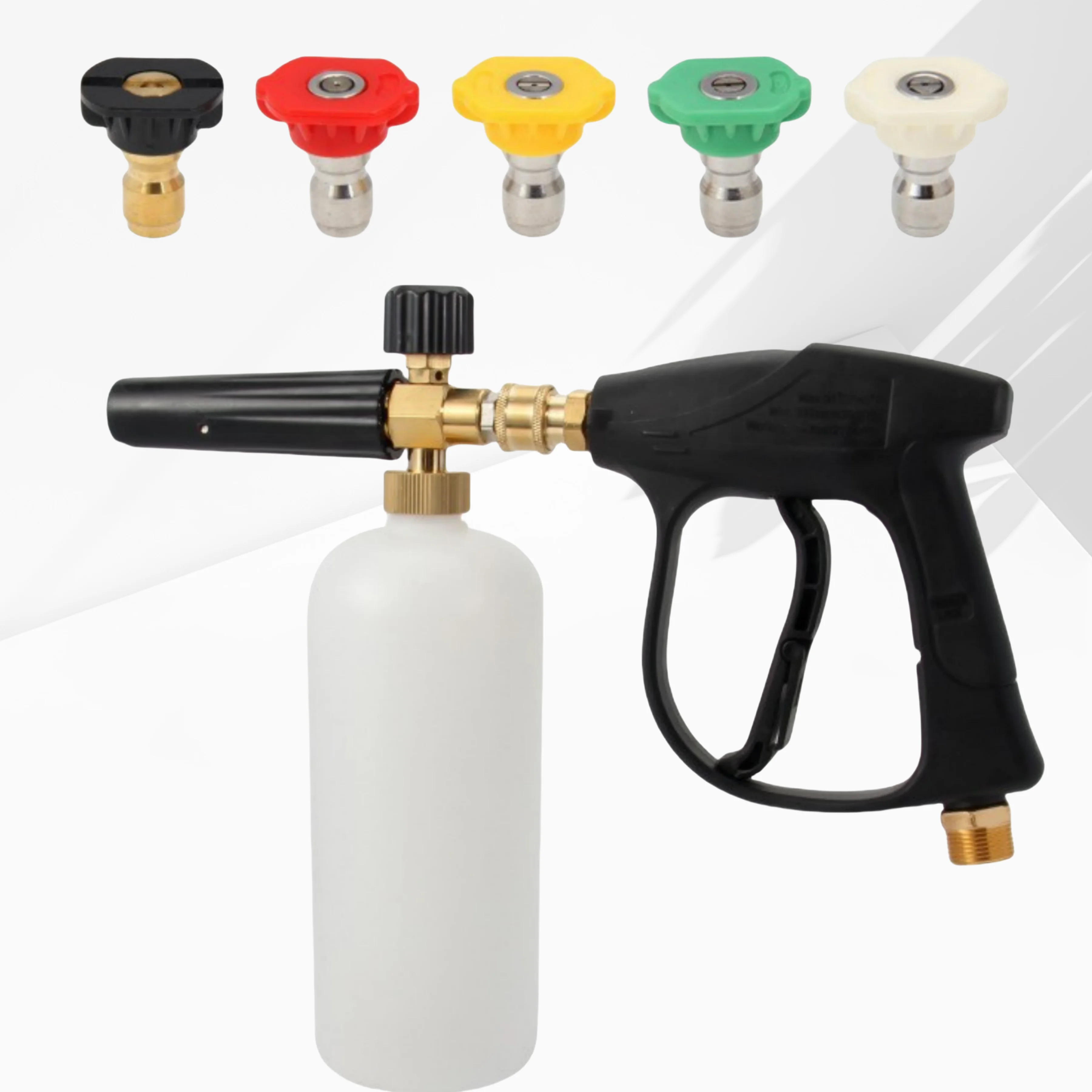 300 Bar High - Pressure Washer - 1L Foam Cannon, 5 Nozzles, M22 - 14 Connection, 1/4 Quick Connect