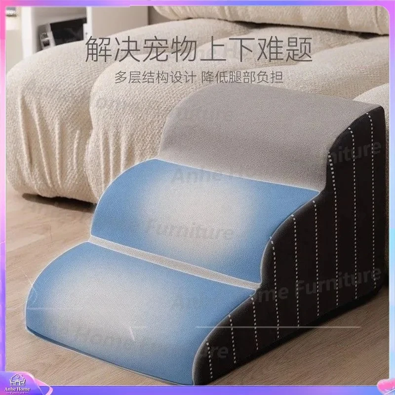 Pet Stairs for Dogs and Cats Indoor Puppy Bedside Steps Foam Dog Ramp Ladder for Small Medium Pets to Climb Up Down Sofa Bed