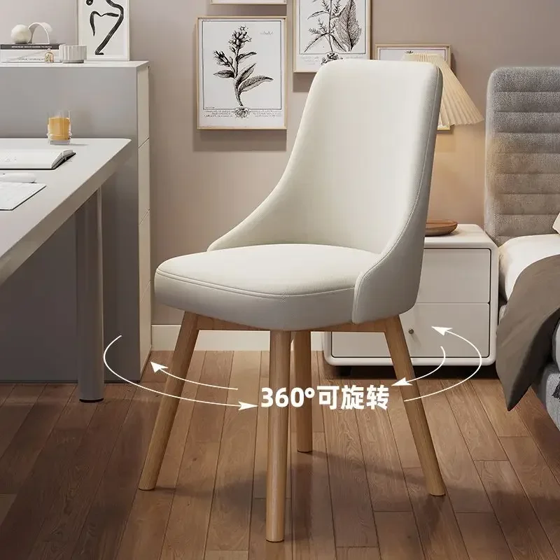 

Nordic Hemp cloth office Rotatable chair home bedroom furniture study desk back stool Comfort Computer restaurant work chair