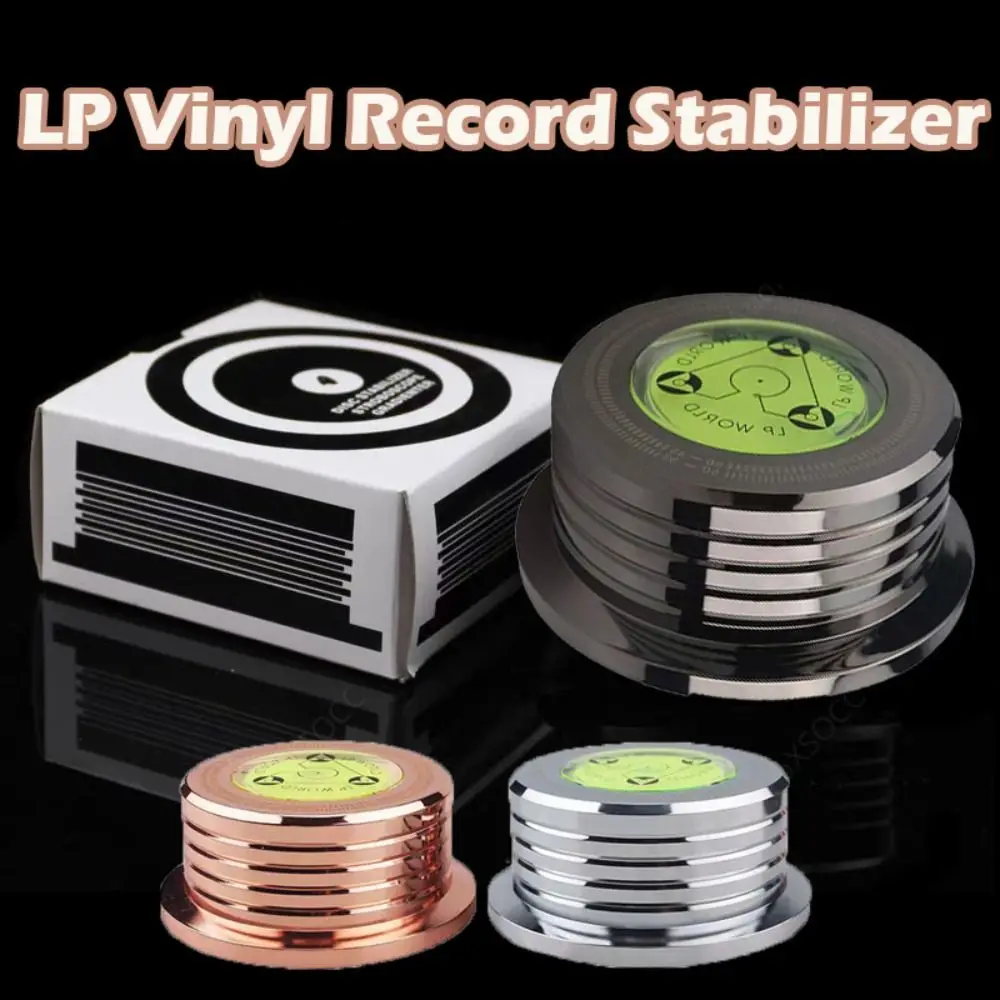 Alloy LP Vinyl Record Player Stabilizer 50Hz Bubble Leveling Record Weight Stabilizer Enhance Experience Phono Disc Stabilizer