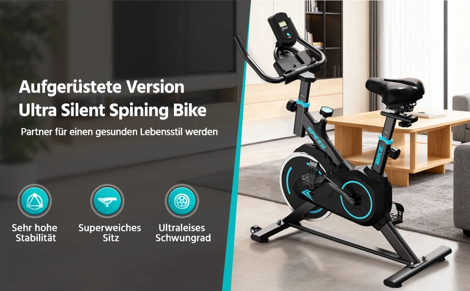 Y-RAIN Indoor-Heimtrainer, Höhenverstellbarer Sitz & Lenker, APP, LCD-Monitor, Maximale Belastung 120KG – Detail 1