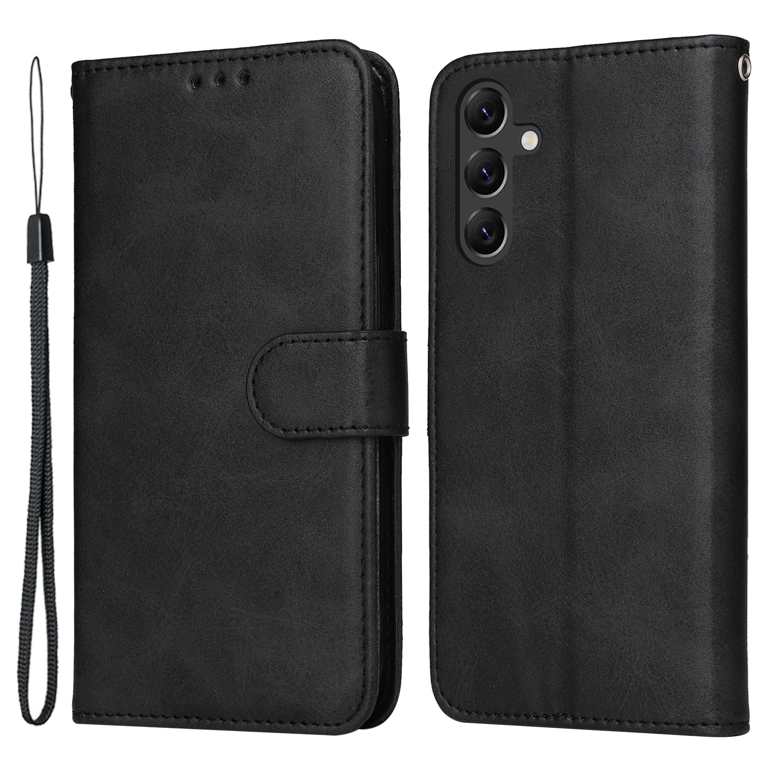 For Samsung Galaxy A15 5G Case Shockproof Phone Shell Calf Texture Leather Wallet Phone Cover