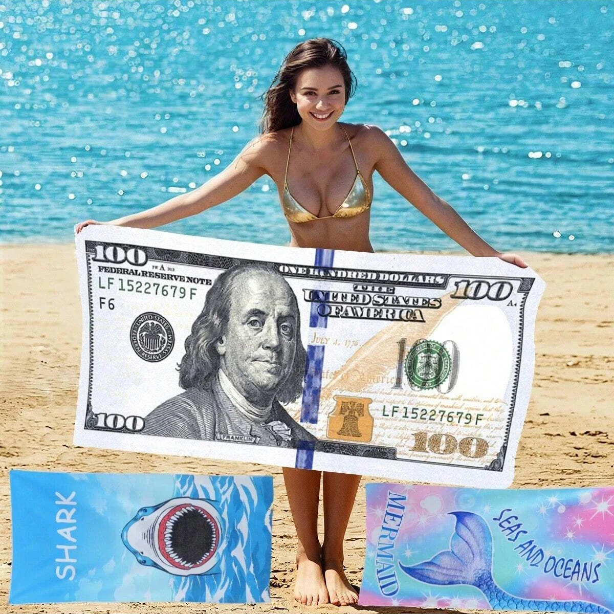 1pc Style Blue Mandalay Pattern Beach Towel,Ultra-Fine Fiber Beach Blanket,Highly Absorbent Bath Towel,Suitable For Summer