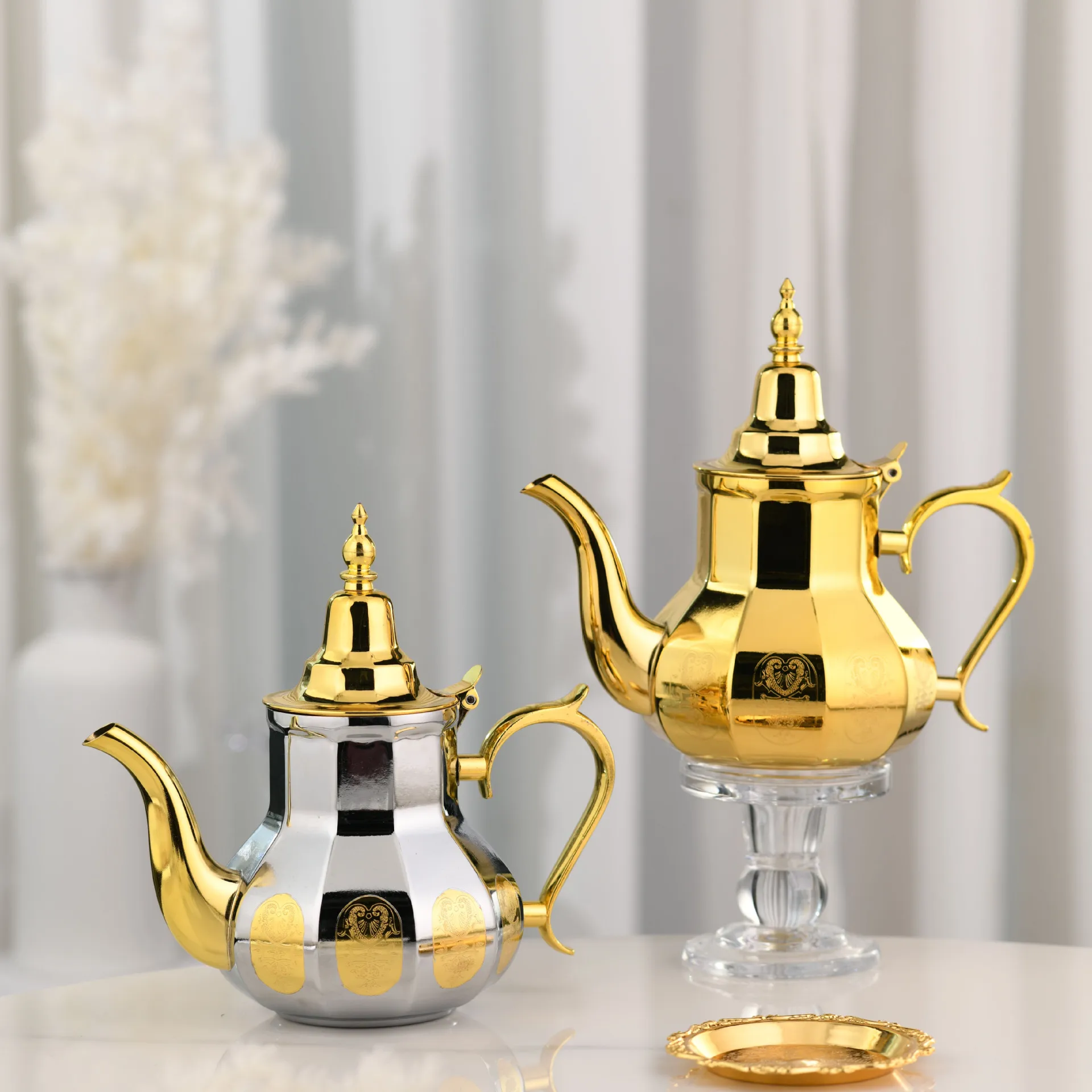 Classic Arabic Water Pour Kettle Portable Camping Boiler Thick Moroccan Style Hospitality Tea Pot