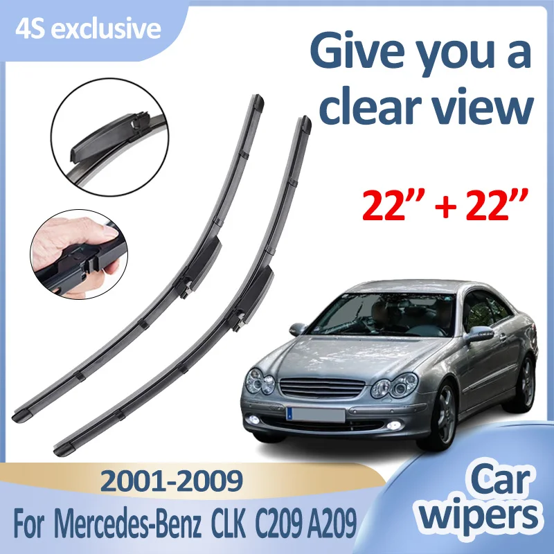 

Автомобильные передние щетки стеклоочистителя для Mercedes Benz CLK Body Kit C209 A209 2001 2002-2009, прочные аксессуары для лобового стекла