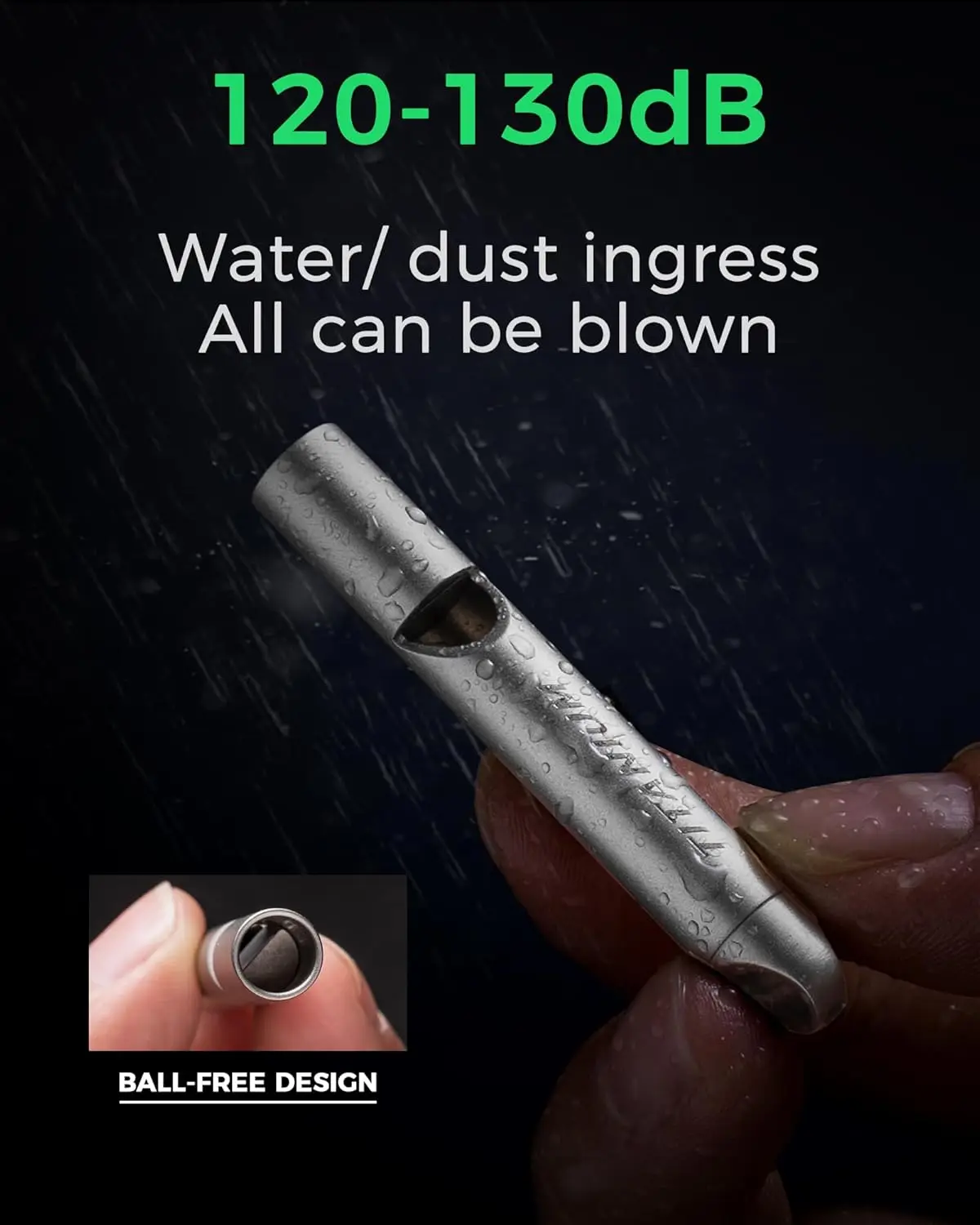 TIMULTI チタン緊急ホイッスル、コーチ、犬の訓練、ハイキング用のサバイバル安全ホイッスル