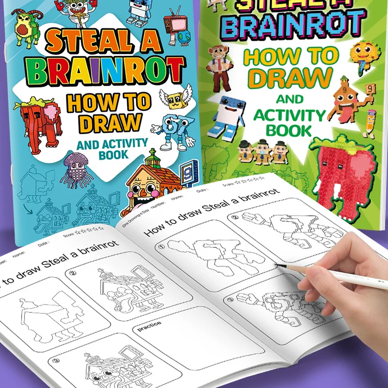So zeichnen Sie: Ein Aktivitätsbuch zum Thema „Steal a Brainrot“: Einfache Schritt-für-Schritt-Anleitungen | Lustiges Meme-Kreaturen-Kunstbuch für Kinder – Detail 5