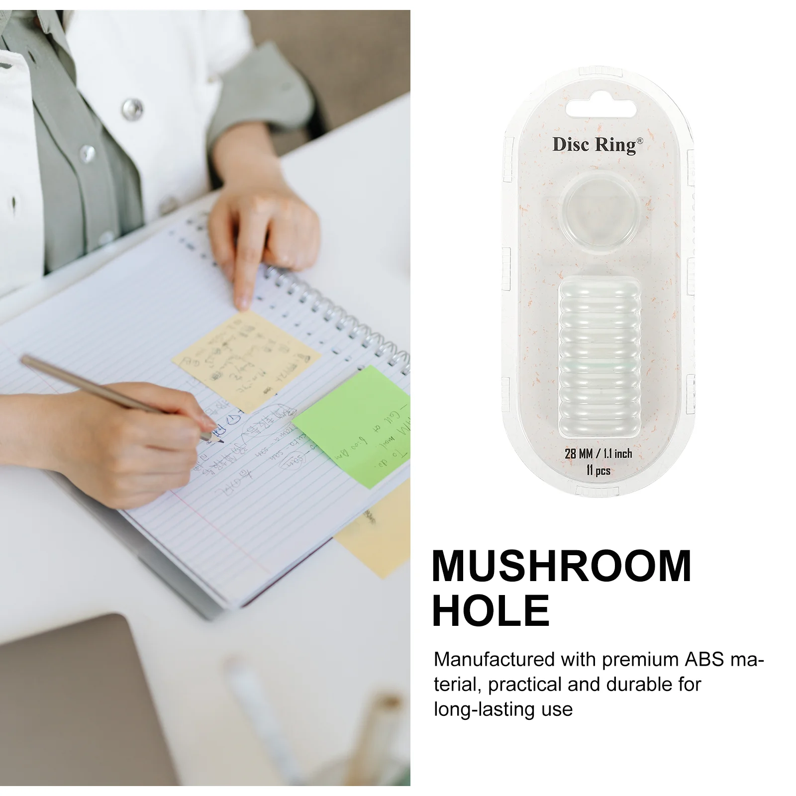 55 Pcs Tool Loose Leaf Disc Binder Clips Discs Notebook 28x28x08cm Abs Clear Binding for Planner