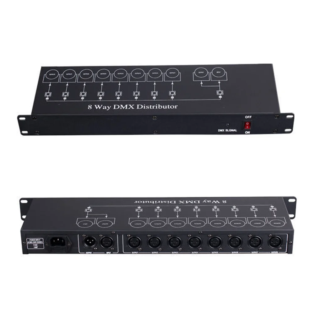 

8CH DMX Splitter Distributor DMX512 Light Controller Stage Light Splitter For Stage Lights