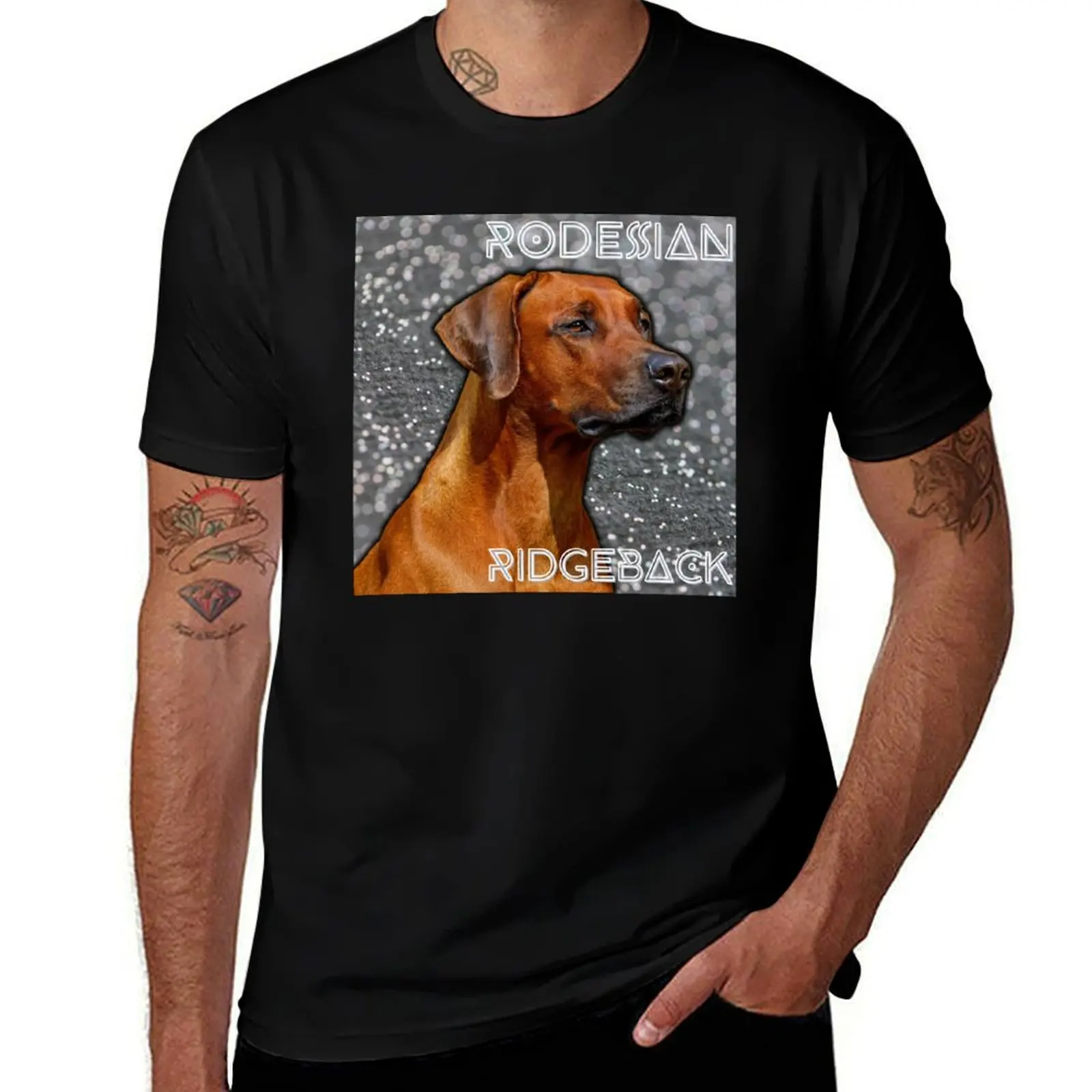 

ridgeback Rhodesian portrait T-Shirt Stylish Print Short Sleeve Tee