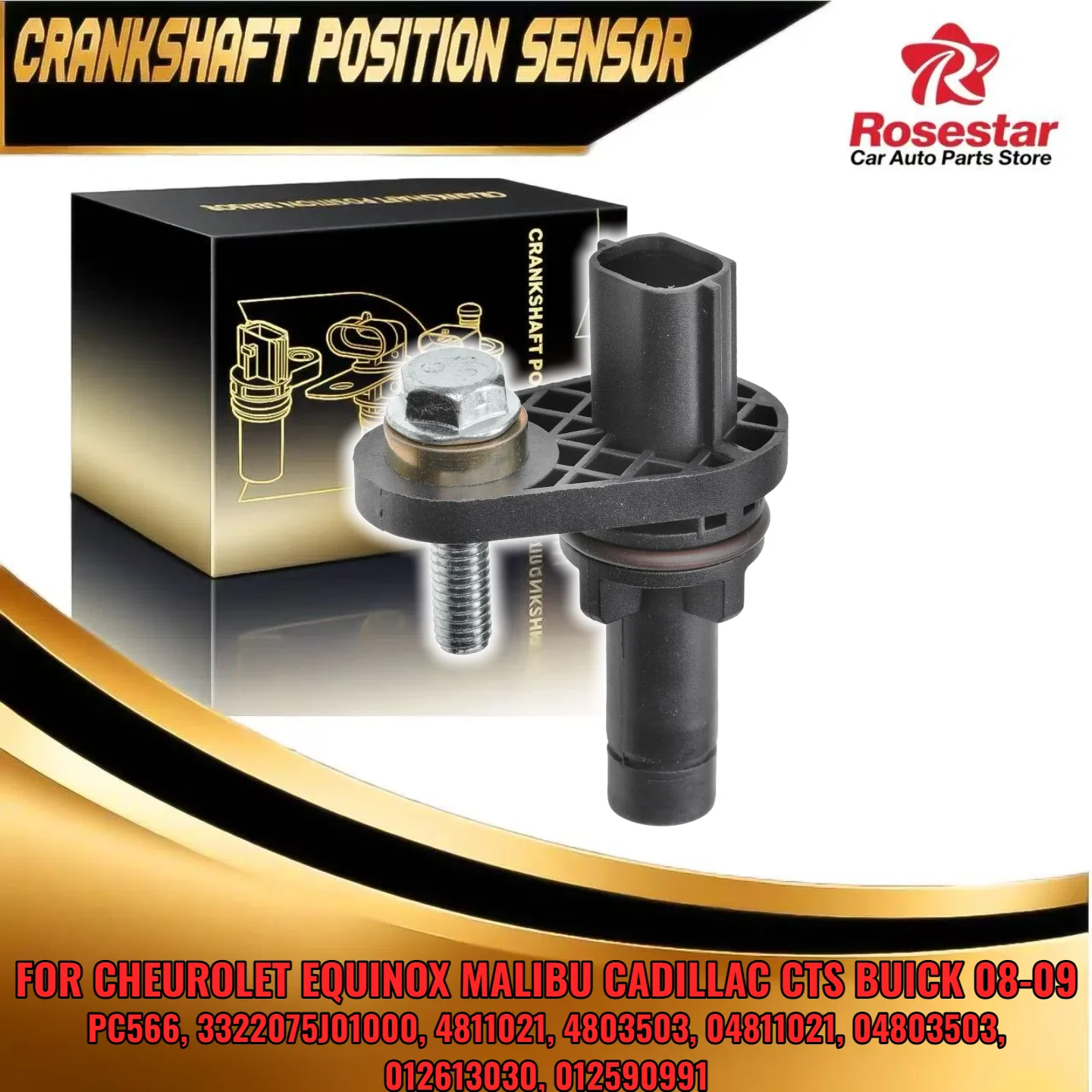 

4803503 Crankshaft Position Sensor fits Chevrolet Malibu Equinox Buick Cadillac Pontiac 04811021 04803503