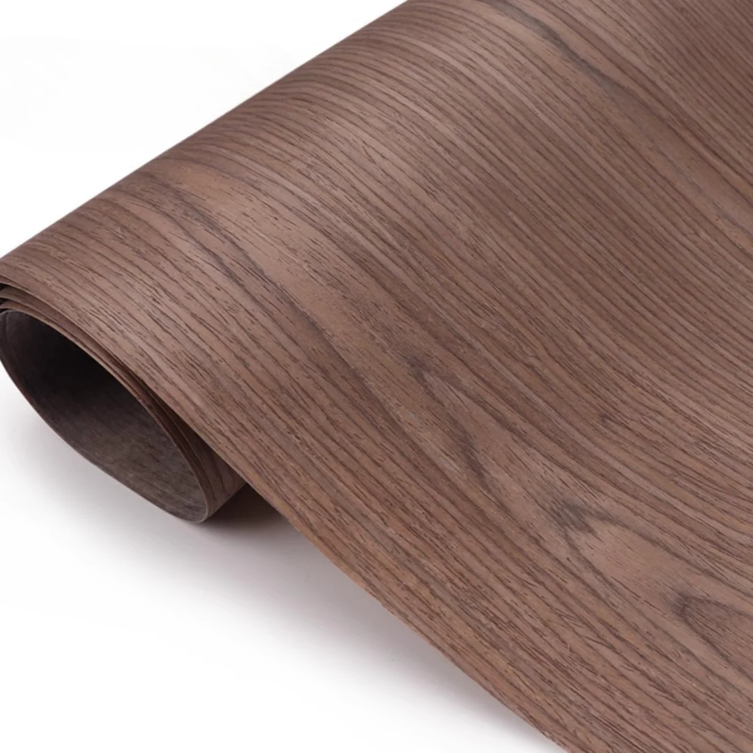 Size:2.5x0.58meter Thick:0.2mm Black Walnut Grain Tech Wood Veneer Furniture DIY Home Decoration Speaker Veneering