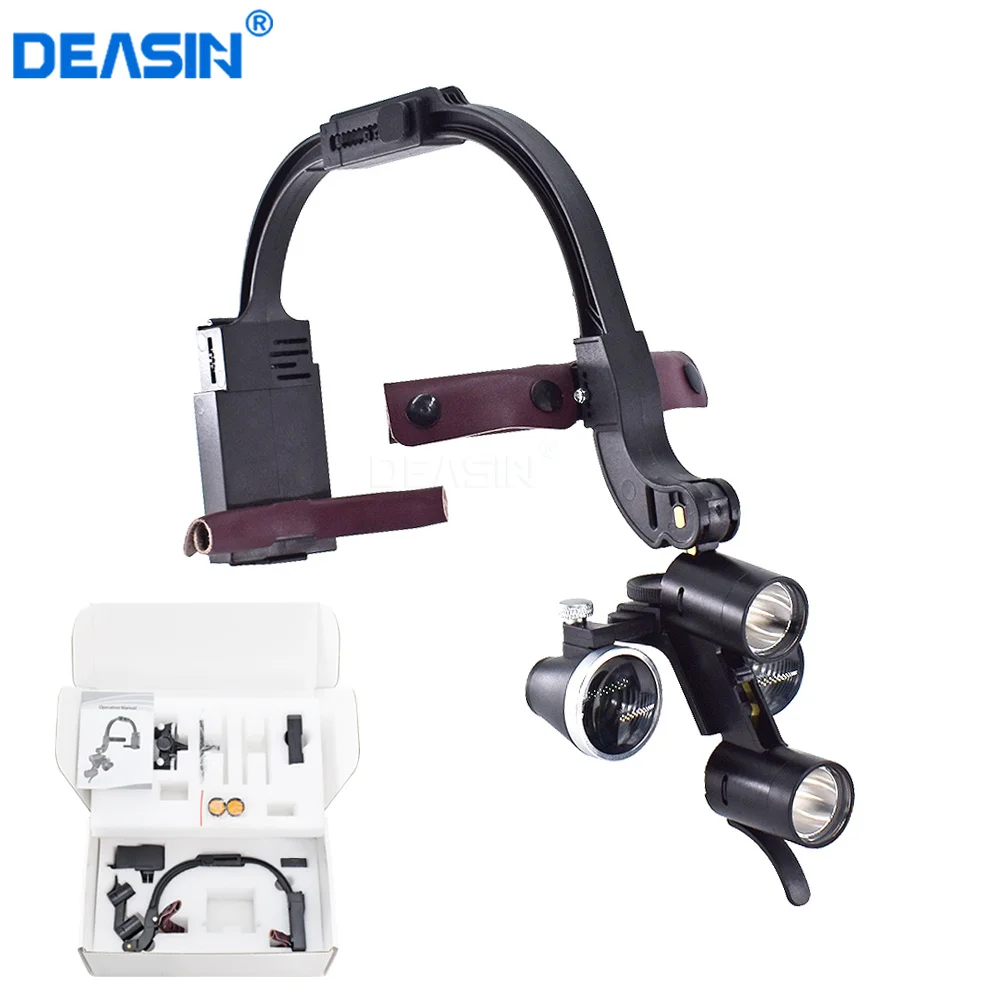 

2.5X 3.5X Dental 5W LED Head Light Lamp Dentisit Surgical Headlight Magnification Binocular Loupes For Lab Equipment Headlamp