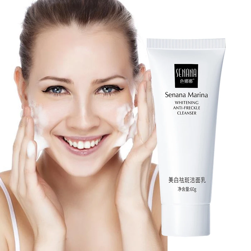 

Whitening Anti-Freckle Facial Cleanser Foam Face Wash Remove Blackhead Shrink Pores Deep Cleaning Oil Control Skin Care