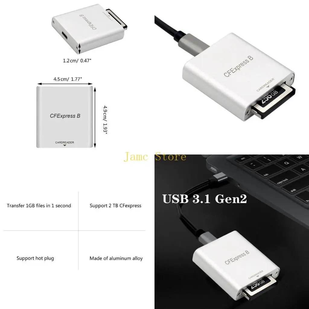 LX0B Type B USB 3.1 10Gbps CFCard Reader Portable CFexpress Memory Card Adapter