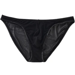 Mens Sexy Low Waist Pouch Panties Mesh See Through Underwear Ultra Thin Sheer Underpants Elastic Breathable Briefs Hombre