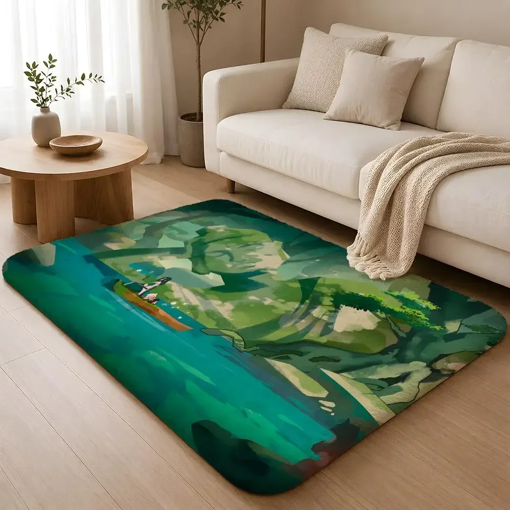 Anime The L-Legend of Luo X-Xiaohei Floor Mat Machine Washable Soft Flannel Area Rug, Non-Slip Absorbent Floor Mat