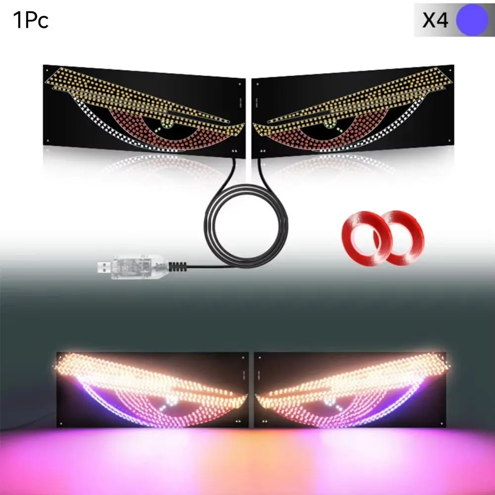 

Creative RGB Dynamic Truck Devil Eyes Light Multi-Mode LED Display LED Windshield Display USB 5V Pixel Panel Lamp Car Decor